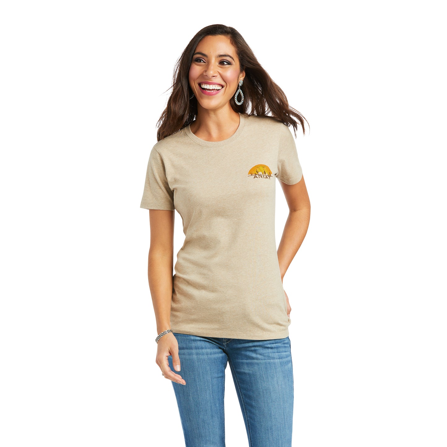 Ariat® Ladies Rising Sun Oatmeal Heather T-Shirt 10037797