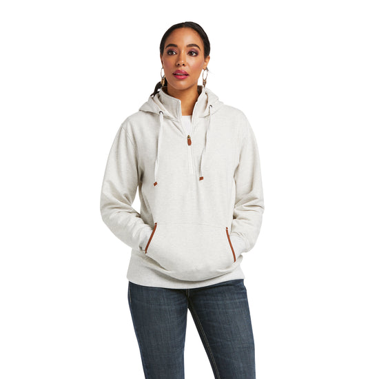 Load image into Gallery viewer, Ariat® Ladies REAL Elevated Long Sleeve White Sand Hoodie 10037895
