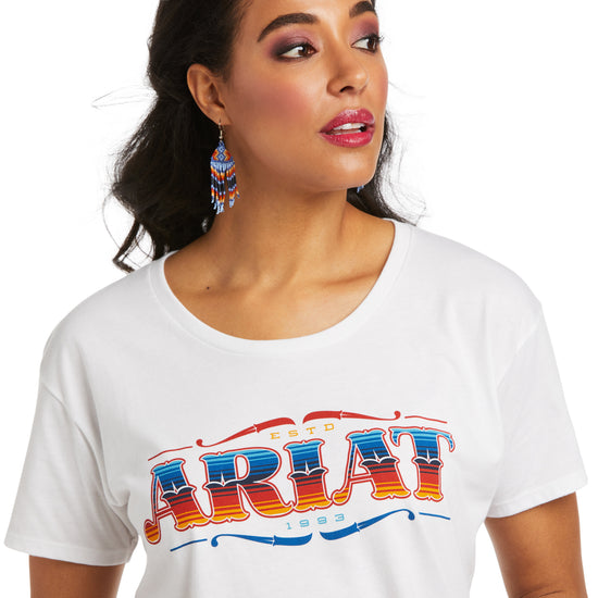 Ariat Ladies Wordmark Short Sleeve White T-Shirt 10038621