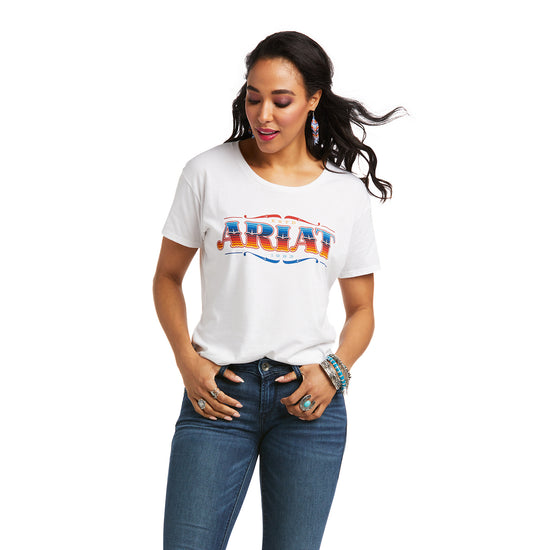 Ariat Ladies Wordmark Short Sleeve White T-Shirt 10038621