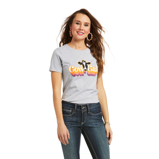 Ariat Ladies Retro Cow Gal Athletic Heather T-Shirt 10038634