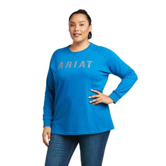Ariat® Ladies Rebar CottonStrong™ Mykonos Blue T-Shirt 10037434