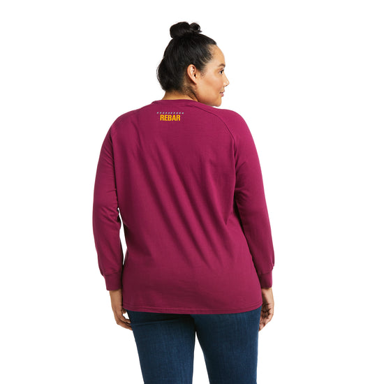 Ariat® Women's Rebar CottonStrong™ Purple Long Sleeve T-Shirt 10037435