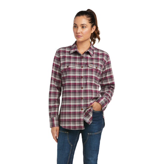 Ariat® Ladies Rebar DuraStretch™ Flannel Plaid Work Shirt 10037475