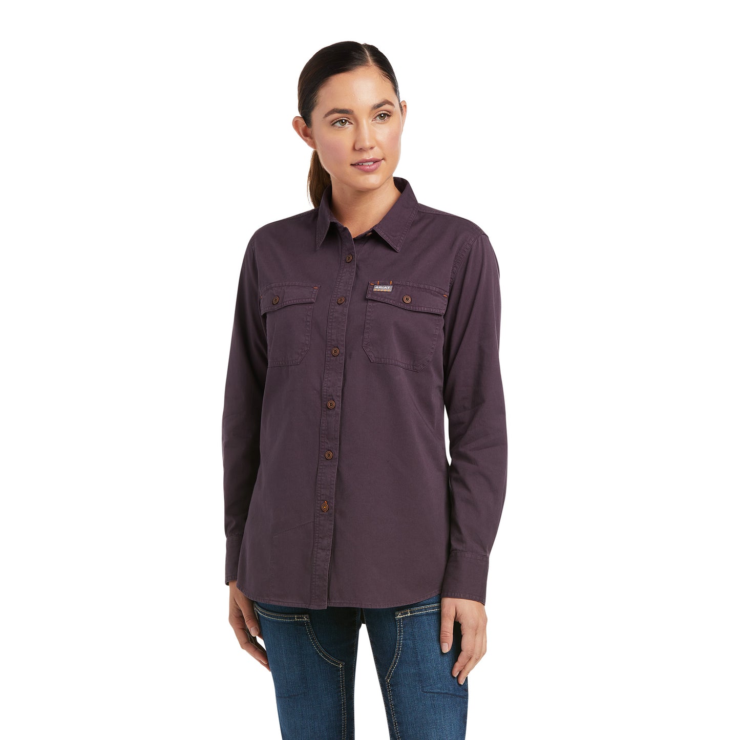 Ariat Women's Rebar Washed Twill Plum Perfect Work Shirt 10037591