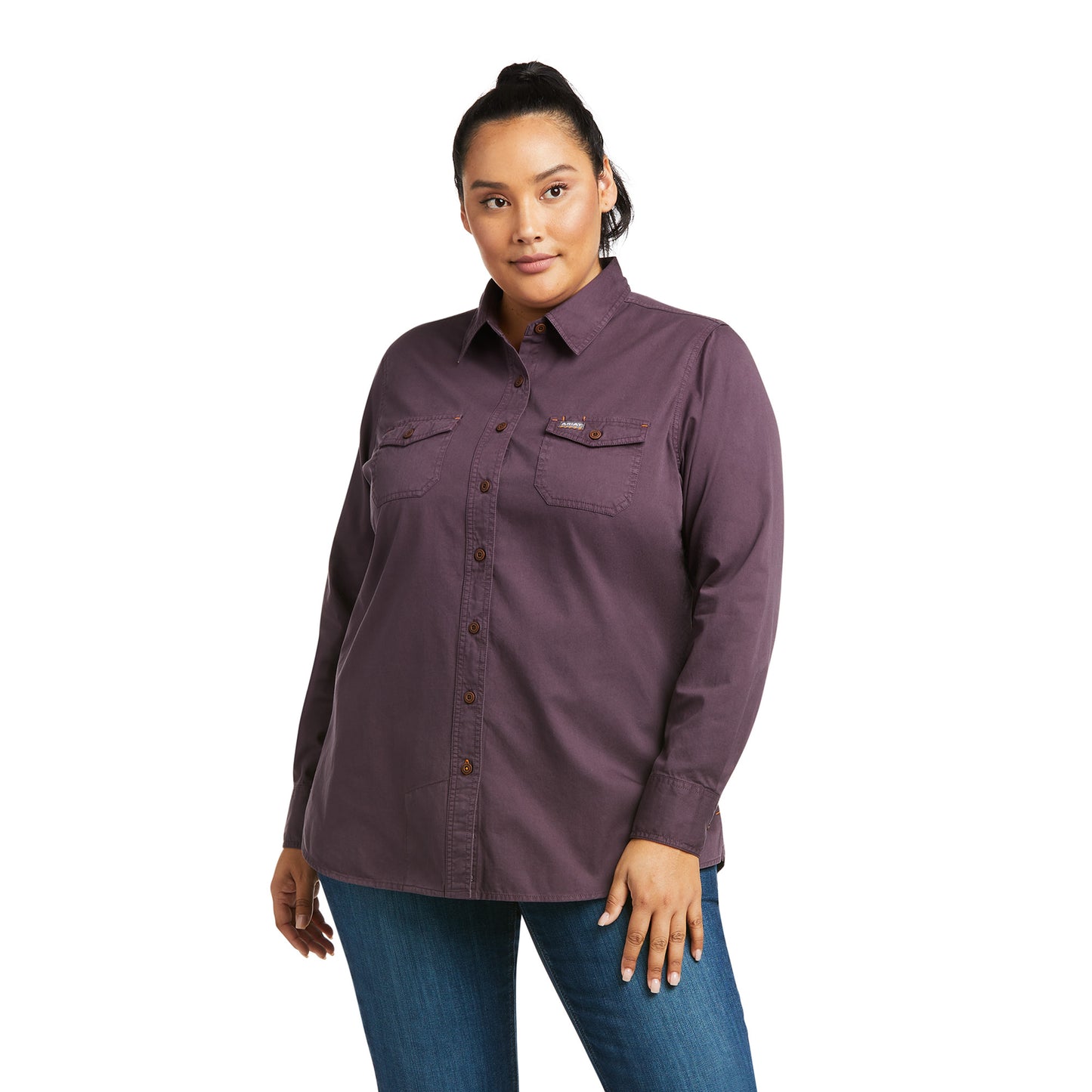 Ariat Women's Rebar Washed Twill Plum Perfect Work Shirt 10037591