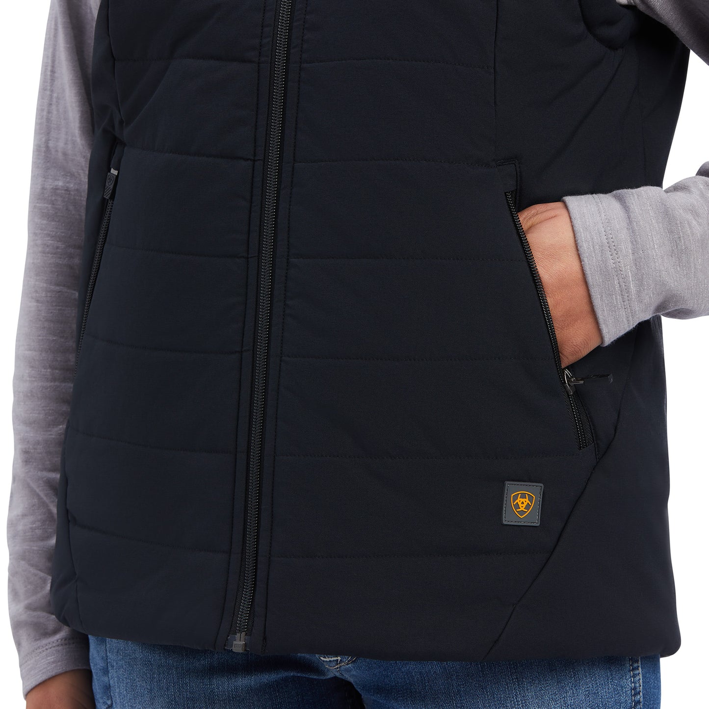 Ariat® Men's Rebar Valkrie Stretch Canvas Black Vest 10037610