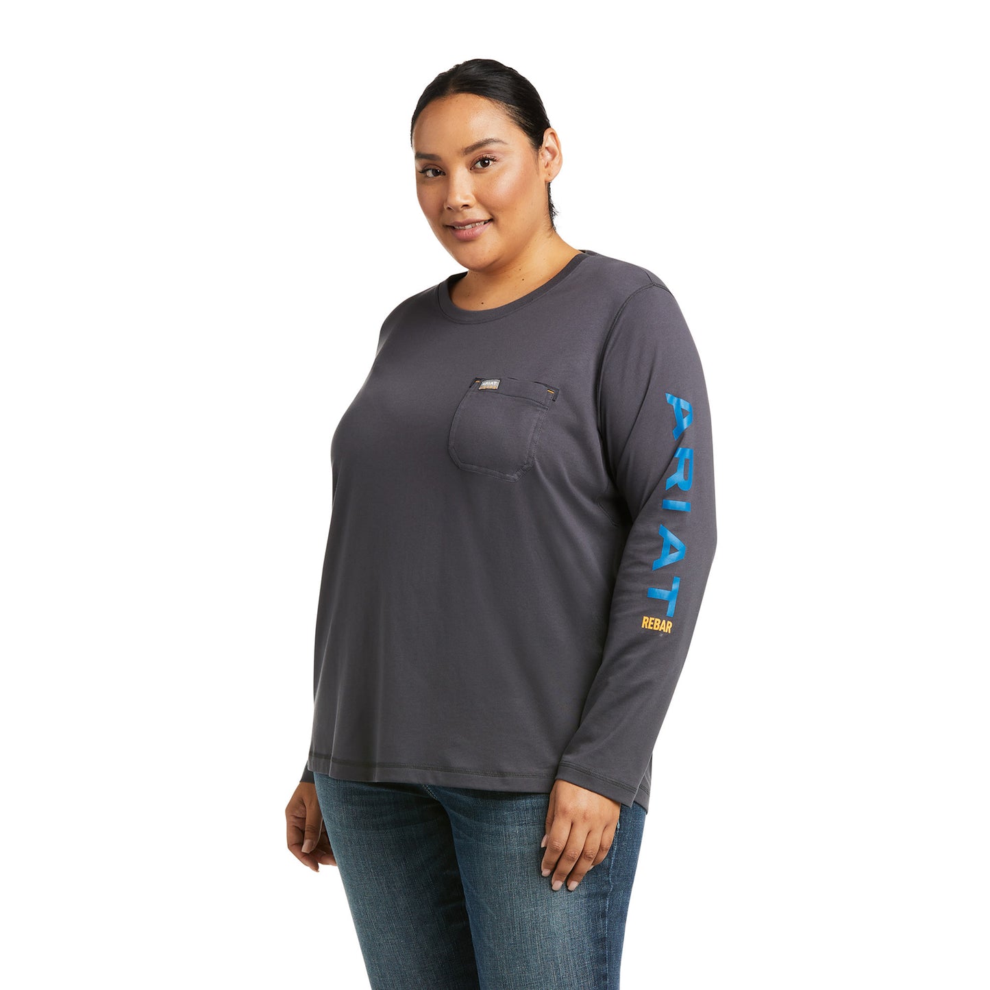 Ariat® Women's Workman Logo Grey Long Sleeve T-Shirt 10037657