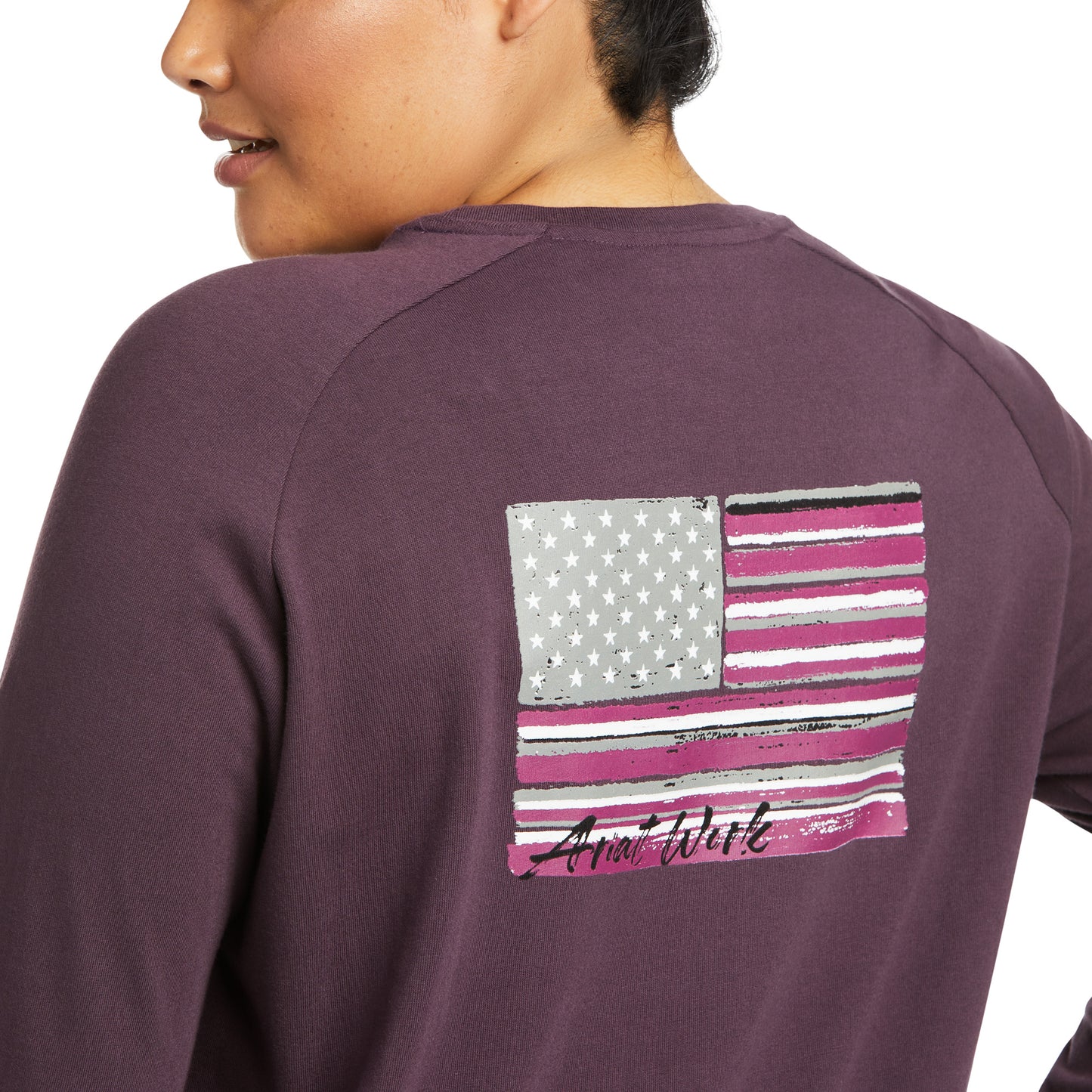 Ariat® Women's Rebar CottonStrong™ Plum Perfect Flag T-Shirt 10037702