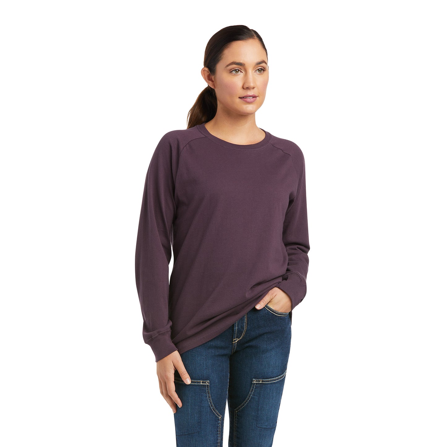 Ariat® Women's Rebar CottonStrong™ Plum Perfect Flag T-Shirt 10037702