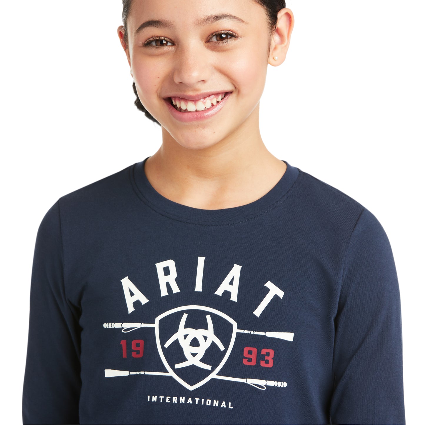 Ariat Youth Logo Long Sleeve Navy T-Shirt 10036980