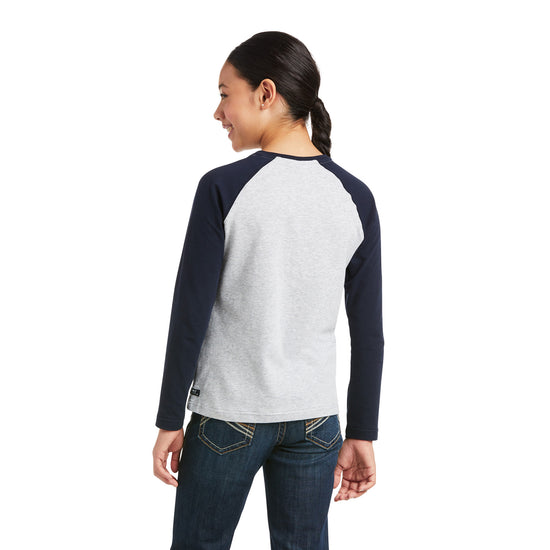 Ariat® Children's Heart of my Heart Long Sleeve Grey T-Shirt 10037350