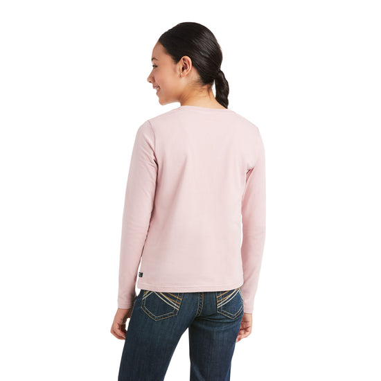 Ariat® Children's Powder Ponies Long Sleeve Ash Rose T-Shirt 10037352