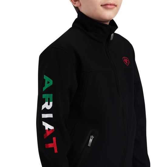 Ariat® Youth Boy's New Team Mexican Black Softshell Jacket 10043053
