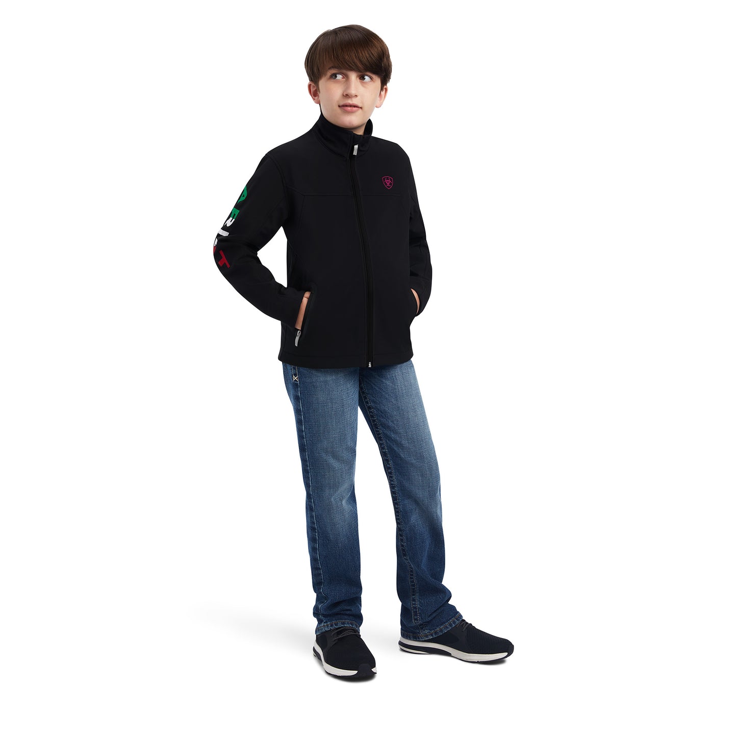 Ariat® Youth Boy's New Team Mexican Black Softshell Jacket 10043053