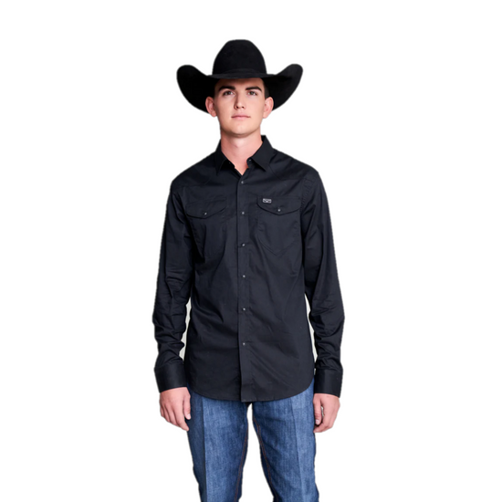 Kimes Ranch Men's Blackout Black Dress Shirt F22-345943