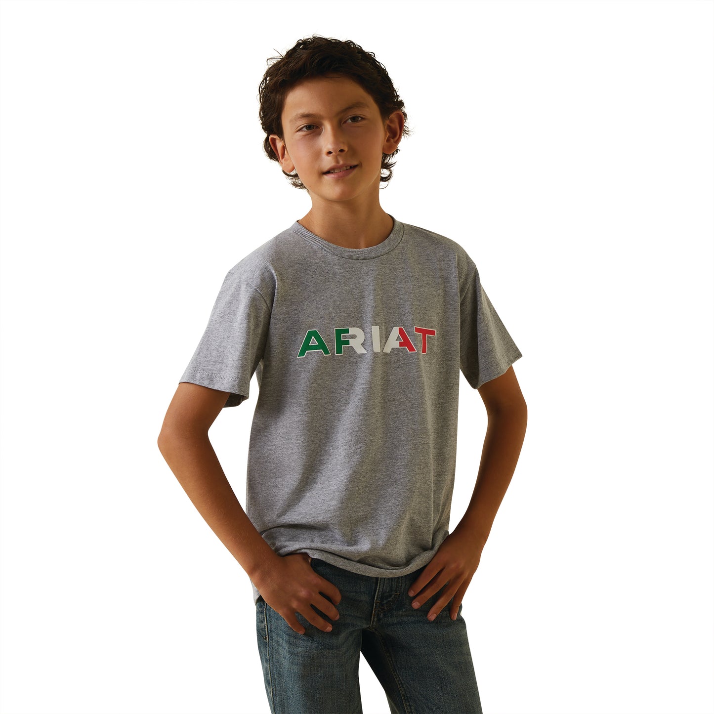 Ariat® Youth Boy's Viva Mexico Independent SMU Grey T-Shirt 10043083