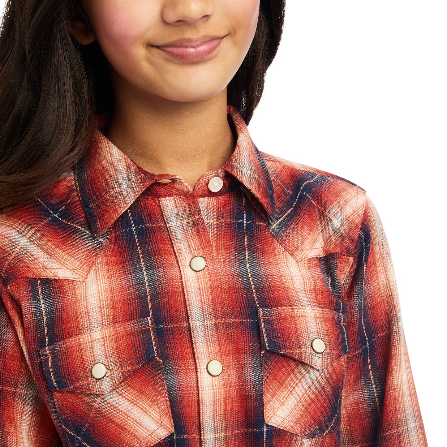 Ariat® Youth Girl's R.E.A.L™ Citrus Grove Plaid Snap Shirt 10041653