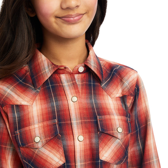Ariat® Youth Girl's R.E.A.L™ Citrus Grove Plaid Snap Shirt 10041653