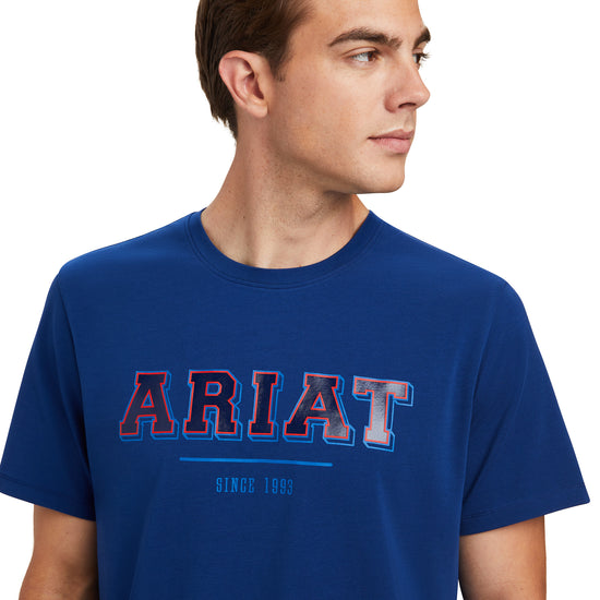 Ariat® Men's European Fit Varsity Estate Blue T-shirt 10041352