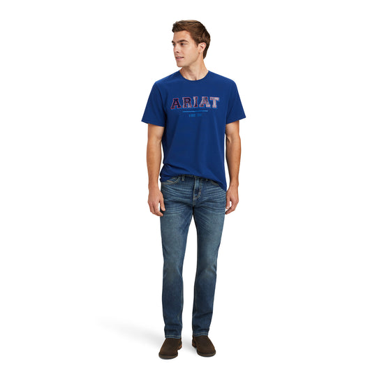 Ariat® Men's European Fit Varsity Estate Blue T-shirt 10041352