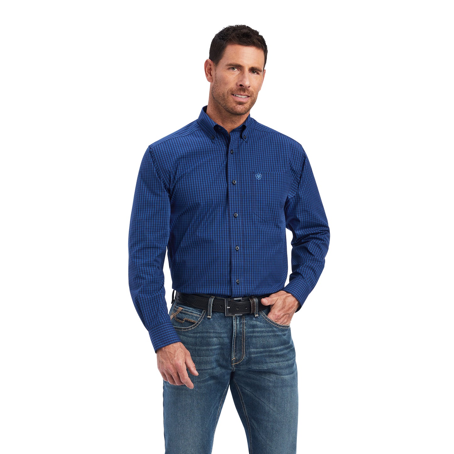 Ariat Men's Pro Series Nelson Maritime Blue Classic Fit Shirt 10041548