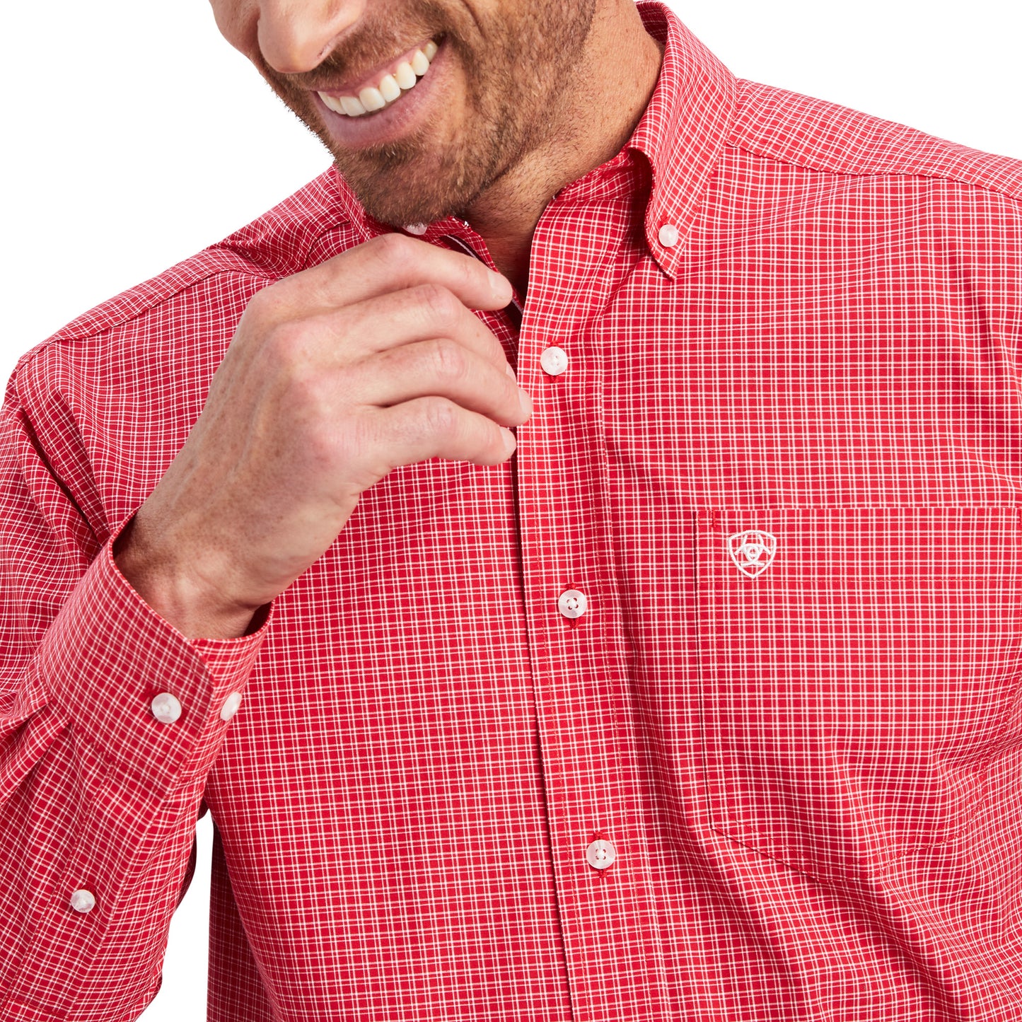 Ariat Men's Pro Series Nevin Stretch Tango Red Button Down Shirt 10041550