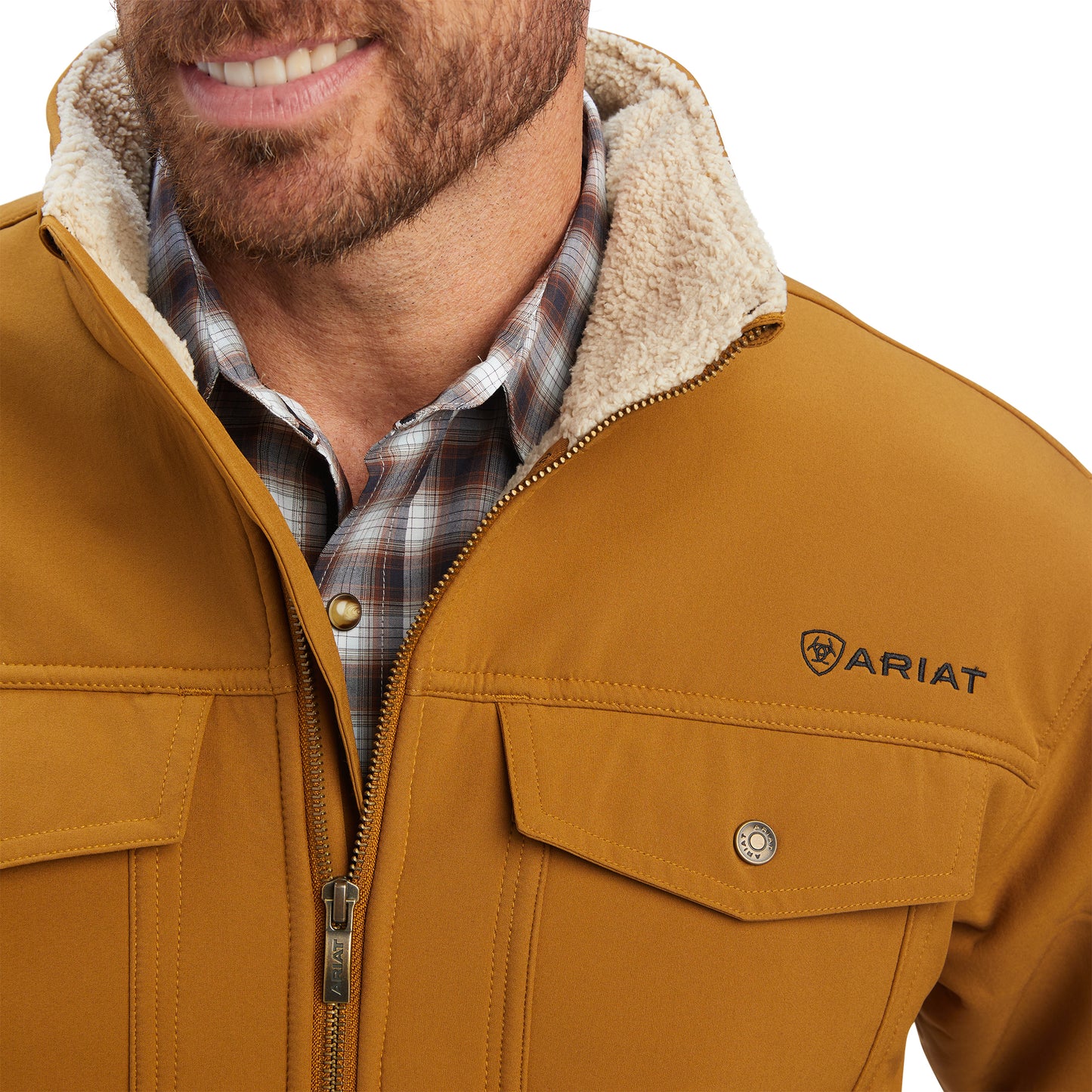 Ariat® Men's Vernon Sherpa Bronze Brown Softshell Jacket 10041802