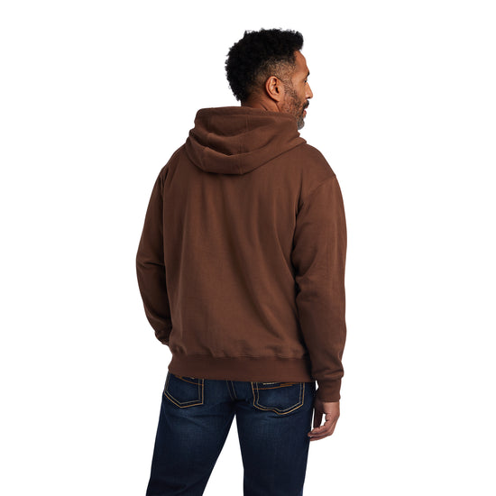 Ariat® Men's Logo Print Chestnut Brown Pullover Hoodie 10041804