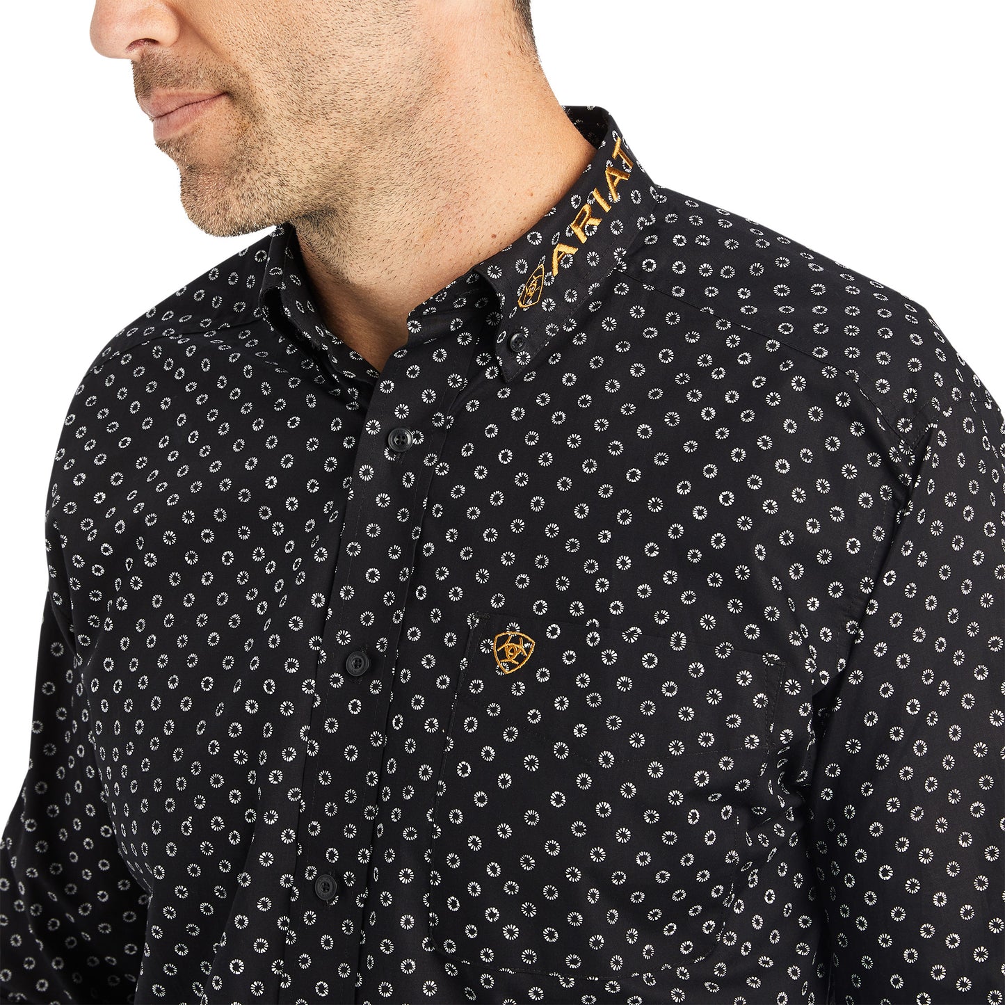 Ariat® Men's Team Conor Circle Geometric Black Button Down Shirt 10042356