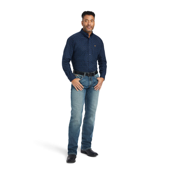 Ariat® Men's Giles Estate Blue Classic Button Down Shirt 10042369