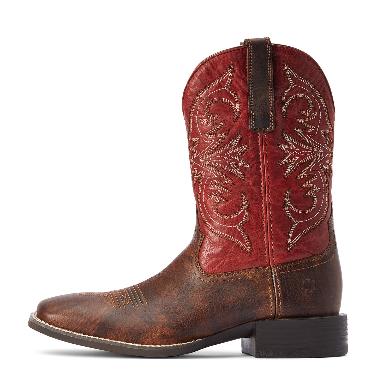 Ariat® Men's Sport Pardner Matte Brown & Red Square Toe Boots 10042391