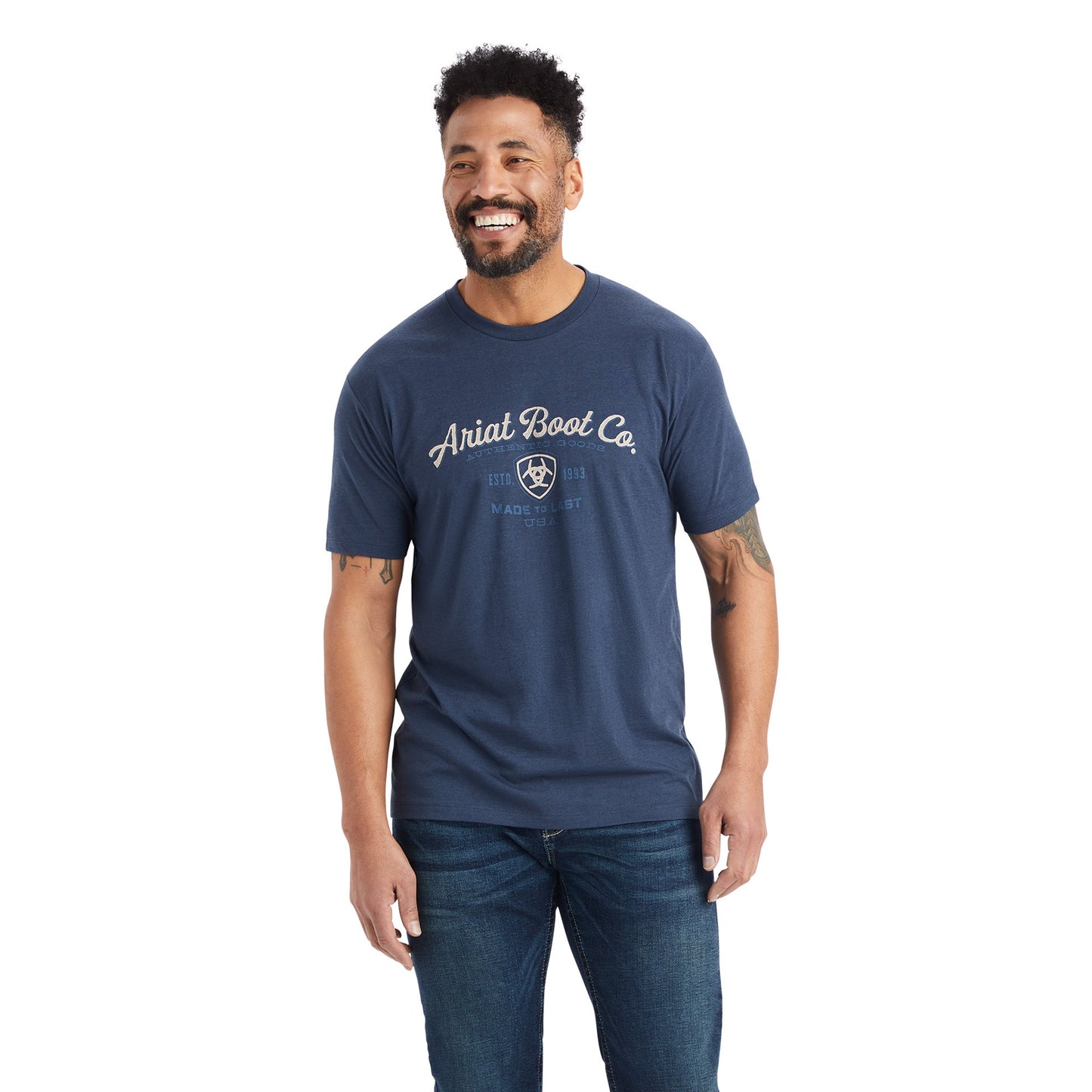 Ariat® Men's Navy Heather Type Crest Graphic T-Shirt 10042638