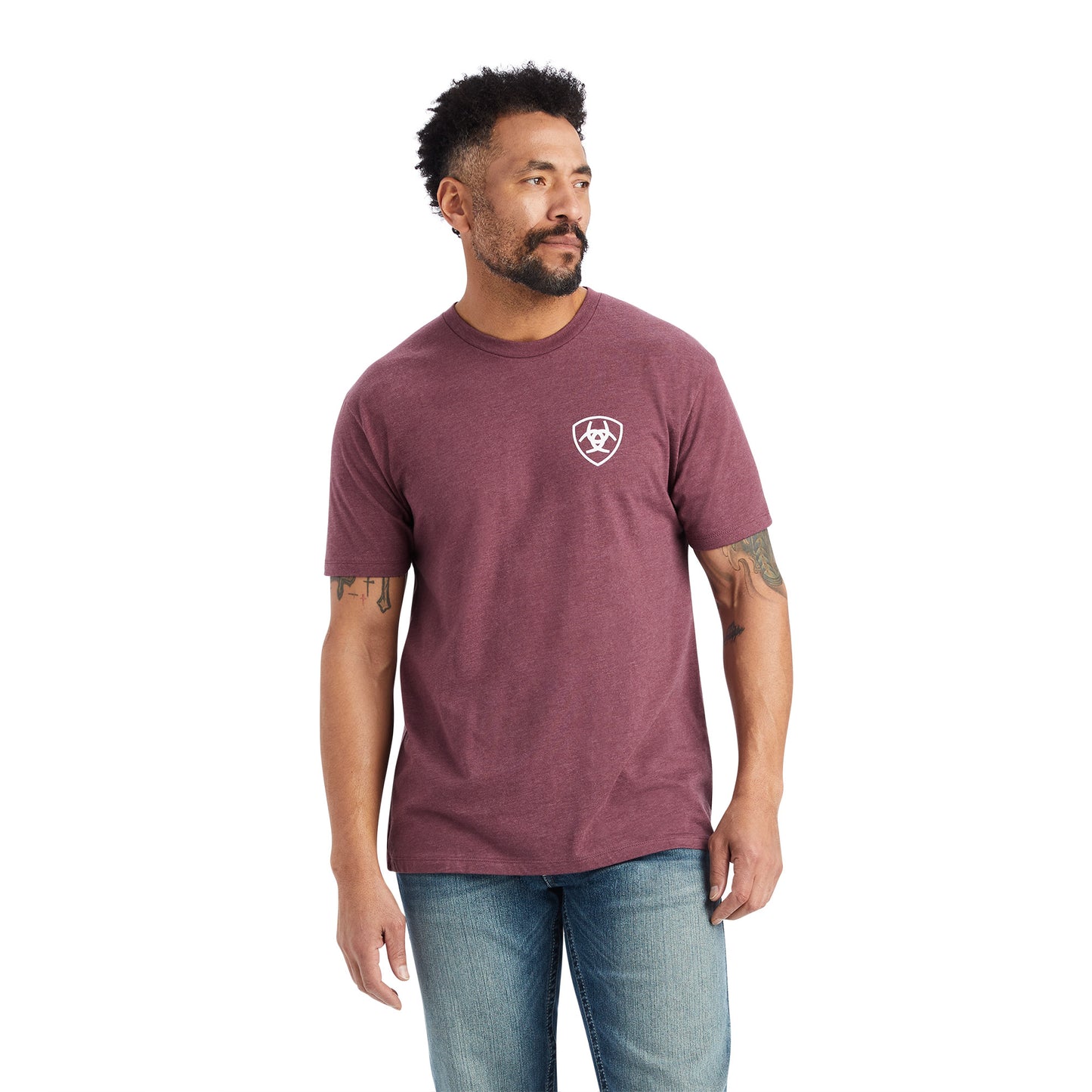 Ariat® Men's Burgundy Heather Minimalist Graphic T-Shirt 10042641