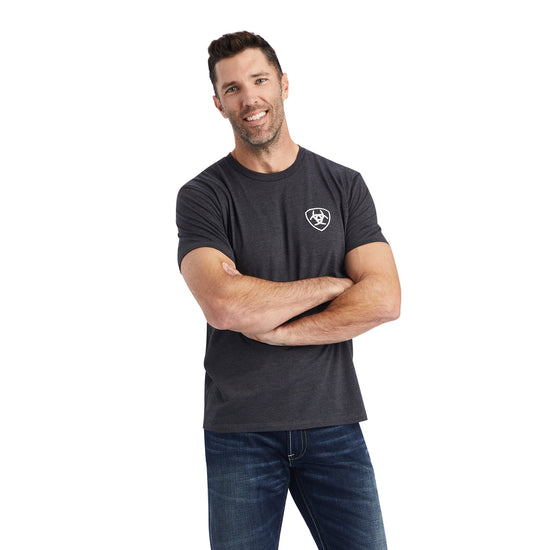 Ariat® Men's Woodgrain Shield Charcoal Heather T-Shirt 10042649