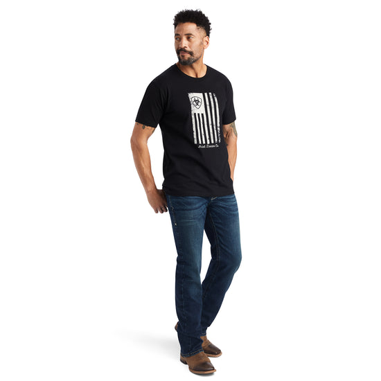 Ariat® Men's American Flag Faded Black T-Shirt 10042654