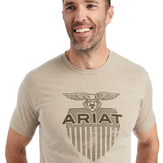 Ariat® Men's Diamond Shield Oatmeal Heather Graphic T-Shirt 10042767