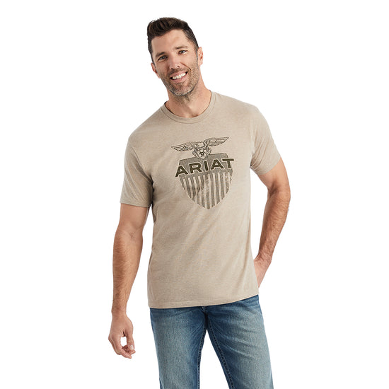 Ariat® Men's Diamond Shield Oatmeal Heather Graphic T-Shirt 10042767