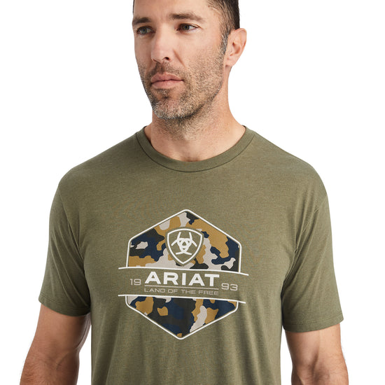 Ariat® Men's Camo Badge Military Heather Graphic T-Shirt 10042769
