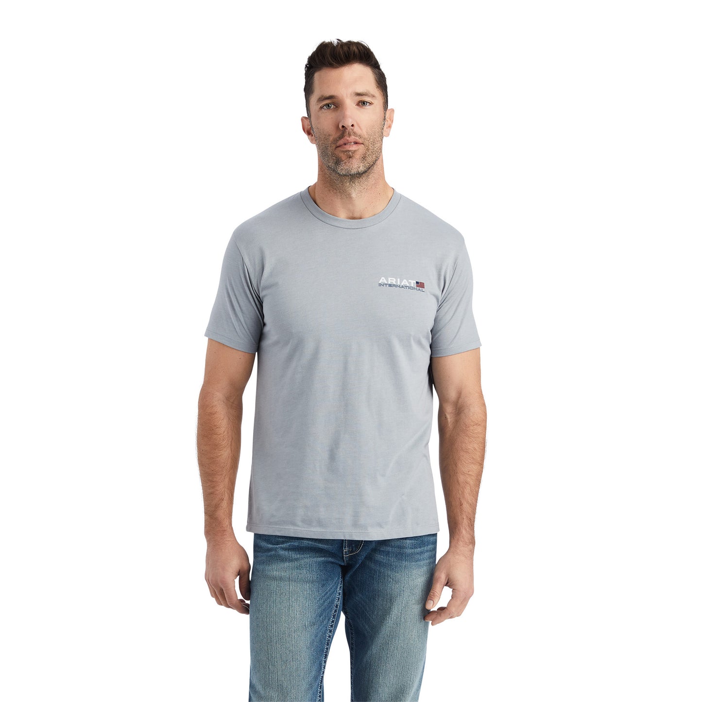 Ariat® Men's Stone Heather Horizontal Logo T-Shirt 10042773
