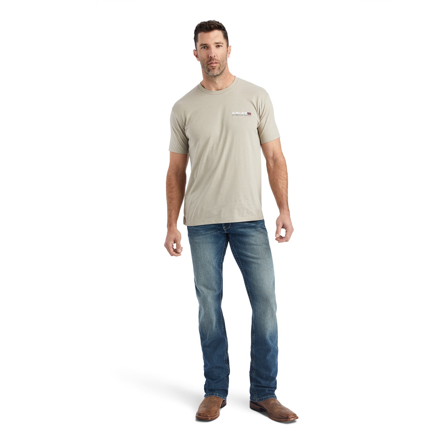 Ariat® Men's Khaki Horizontal Logo T-Shirt 10042774