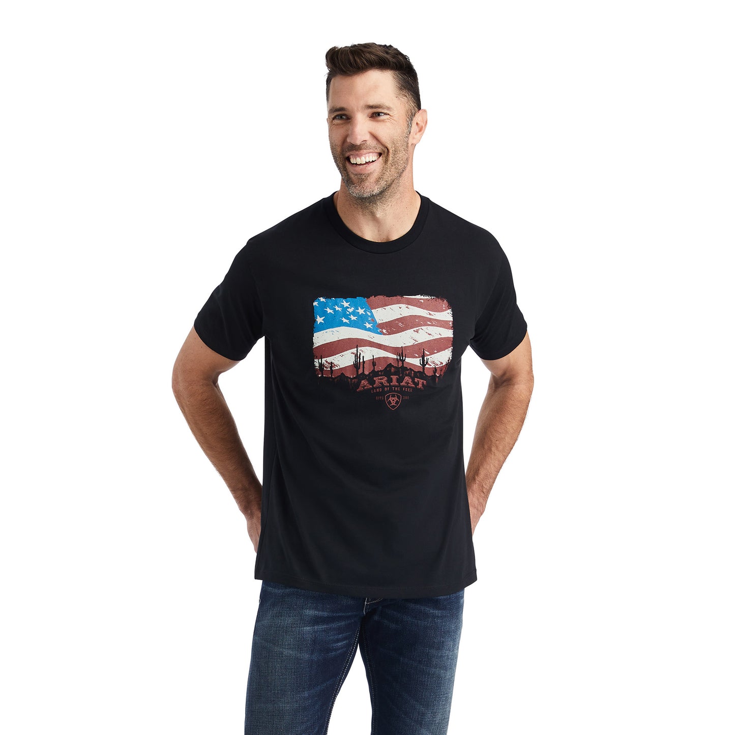 Ariat Men's Black American Flag Graphic T-shirt 10042776