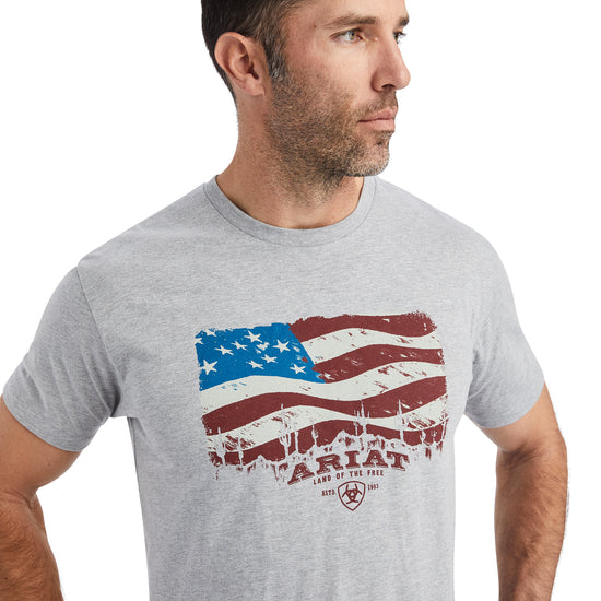 Ariat® Men's Athletic Heather Grey Flagscape Graphic T-Shirt 10042777