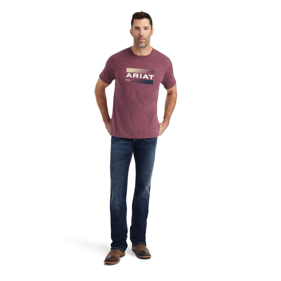 Ariat® Men's Burgundy Heather Octane Stack T-Shirt 10042781