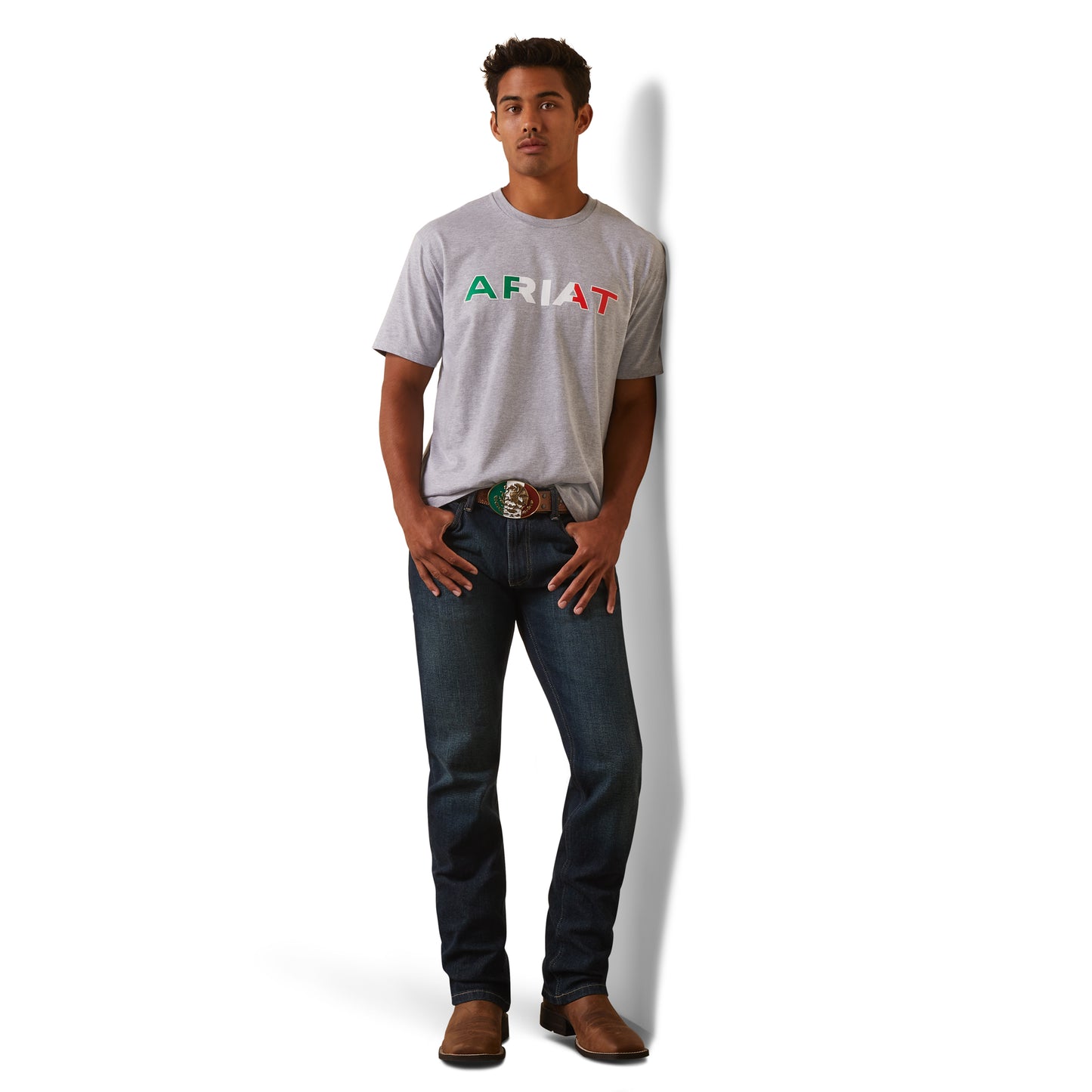 Ariat® Men's Viva Mexico Independent SMU Heather Grey T-Shirt 10043100