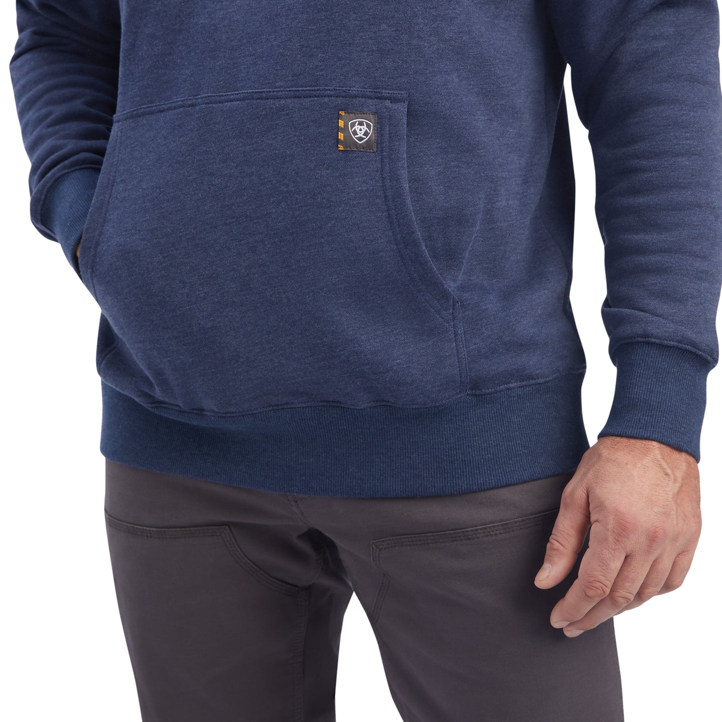 Ariat® Men's Rebar Workman Quarter Zip Navy Heather Hoodie 10041412