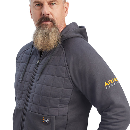 Ariat® Men's Rebar Regulator Full Zip Grey Hoodie 10041491