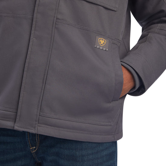 Ariat Men's Rebar DuraCanvas Sherpa Lined Grey Jacket 10041505