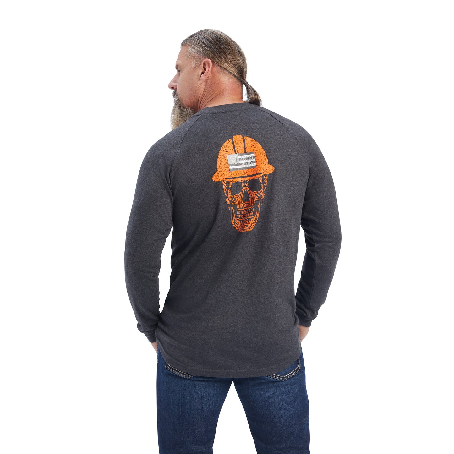 Ariat Men's Rebar Roughneck Skull Graphic Charcoal T-Shirt 10041588