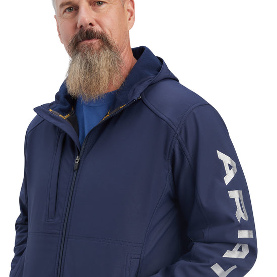 Ariat® Men's Rebar Stretch Canvas Navy Logo Softshell Jacket 10041629
